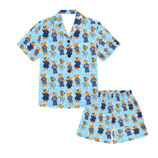 Hanukkah  girls/womens button pj shorts set