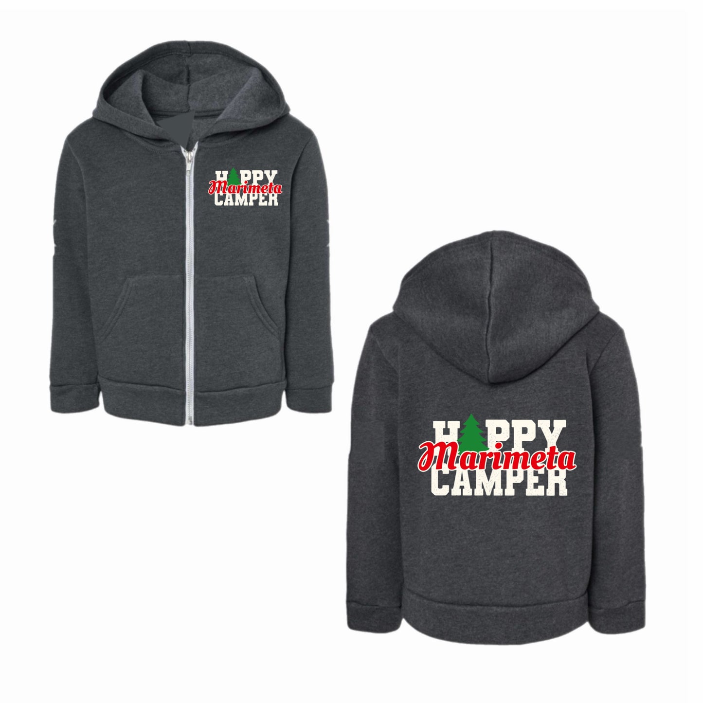 Marimeta happy camper zip hoodie