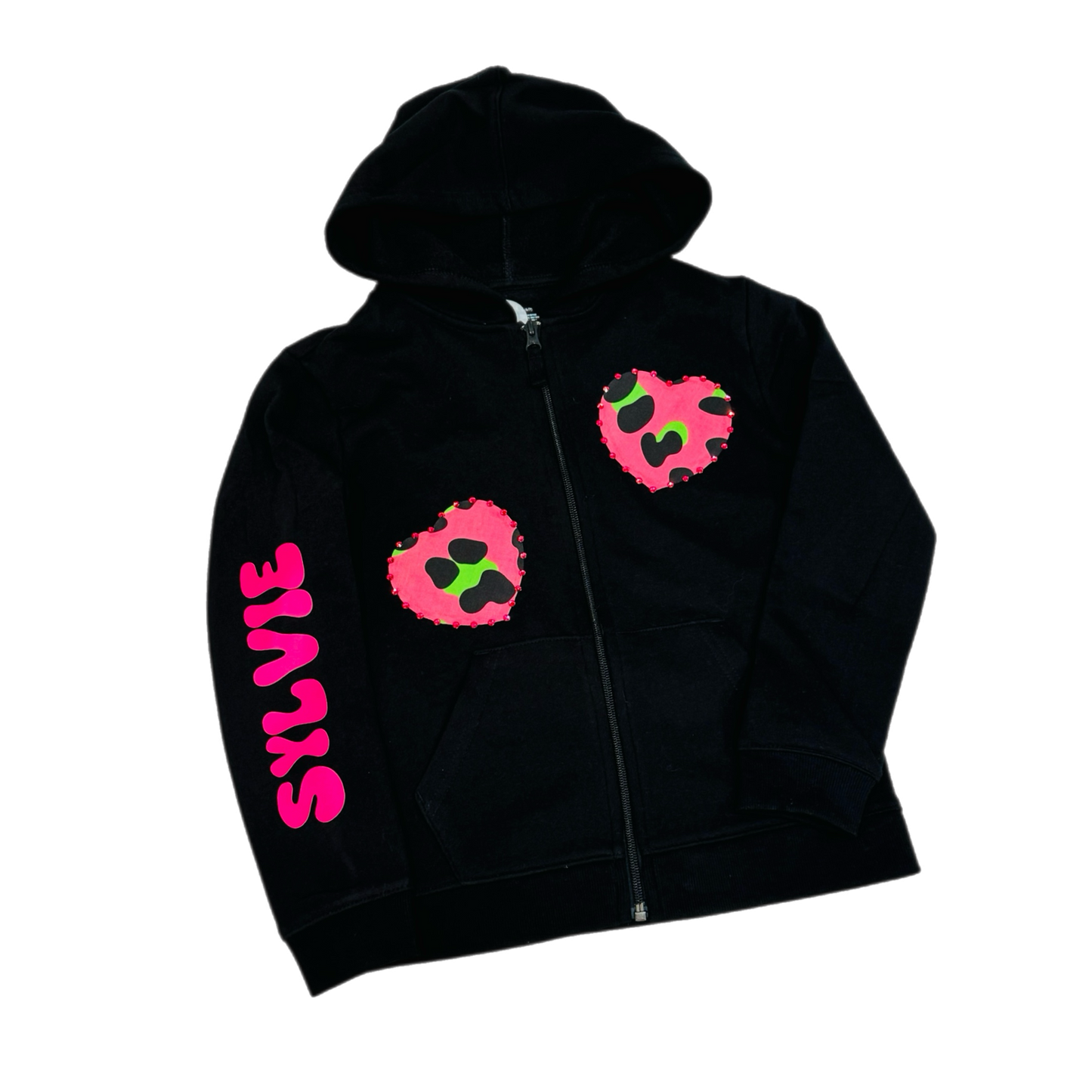 Neon leopard Ice Skating hoodie