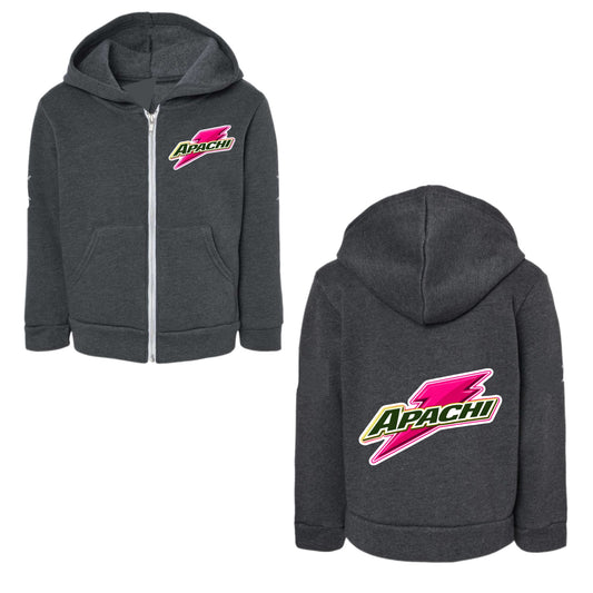 Girls APACHI/ APACHI VILLAGE pink bolt zip hoodie