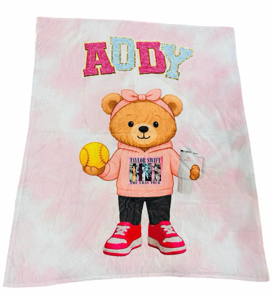 Custom Bear Fleece Blanket