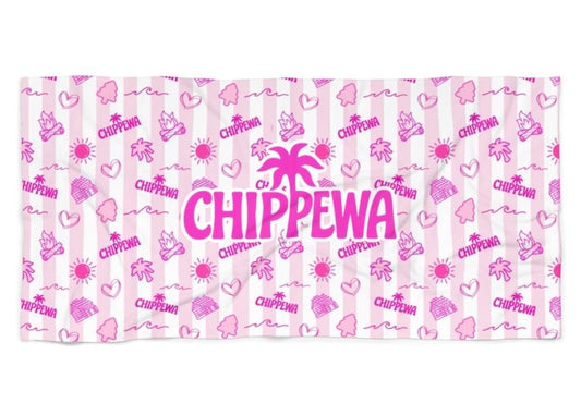 Chippewa pink palm beach towel