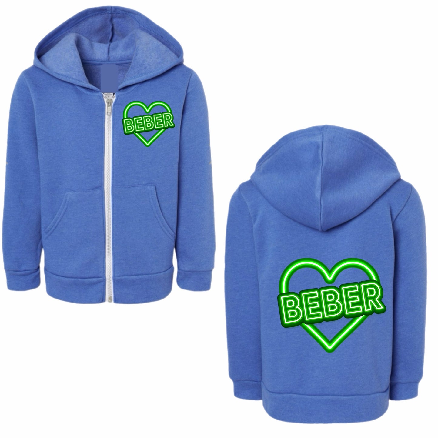 Beber neon sign zip hoodie
