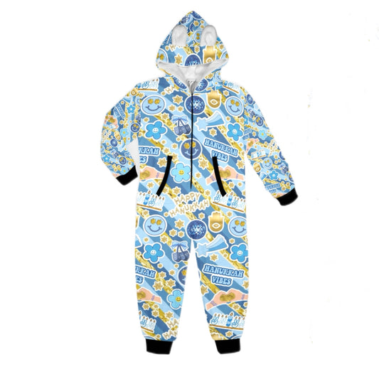Disco Hanukkah girls/ women’s fleece zip one piece