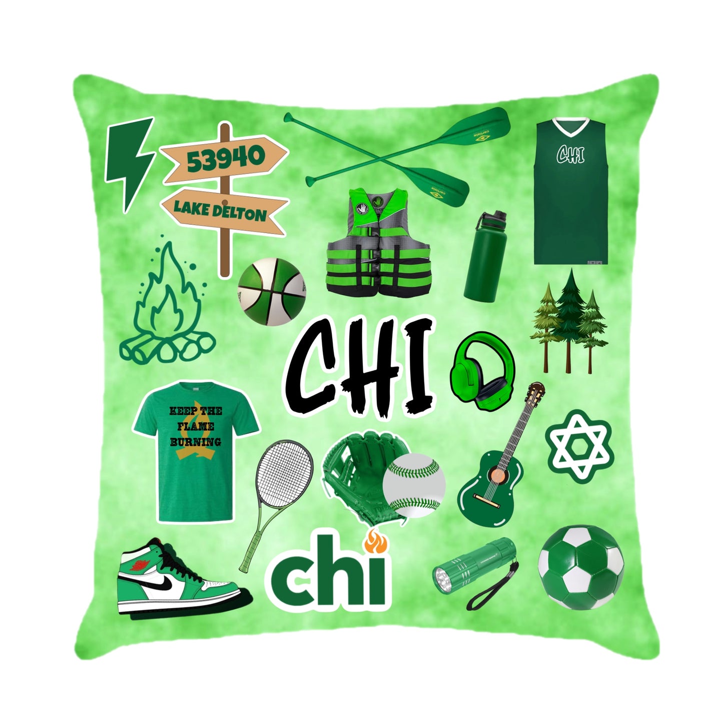Camp Chi throw pillow