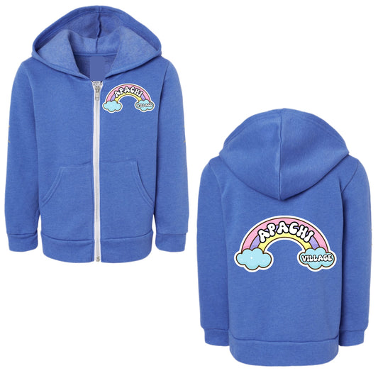 Girls Apachi Village rainbow zip hoodie