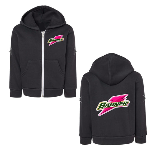 BANNER girls pink bolt zip hoodie