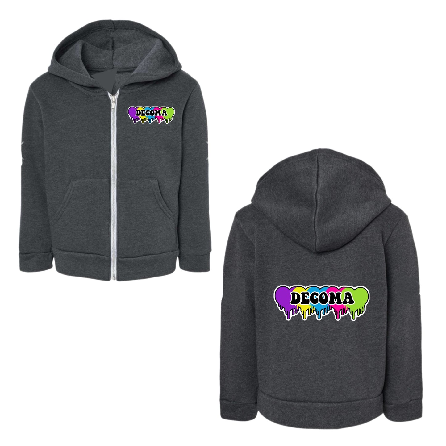 Decoma girls/adults drippy hearts hoodie