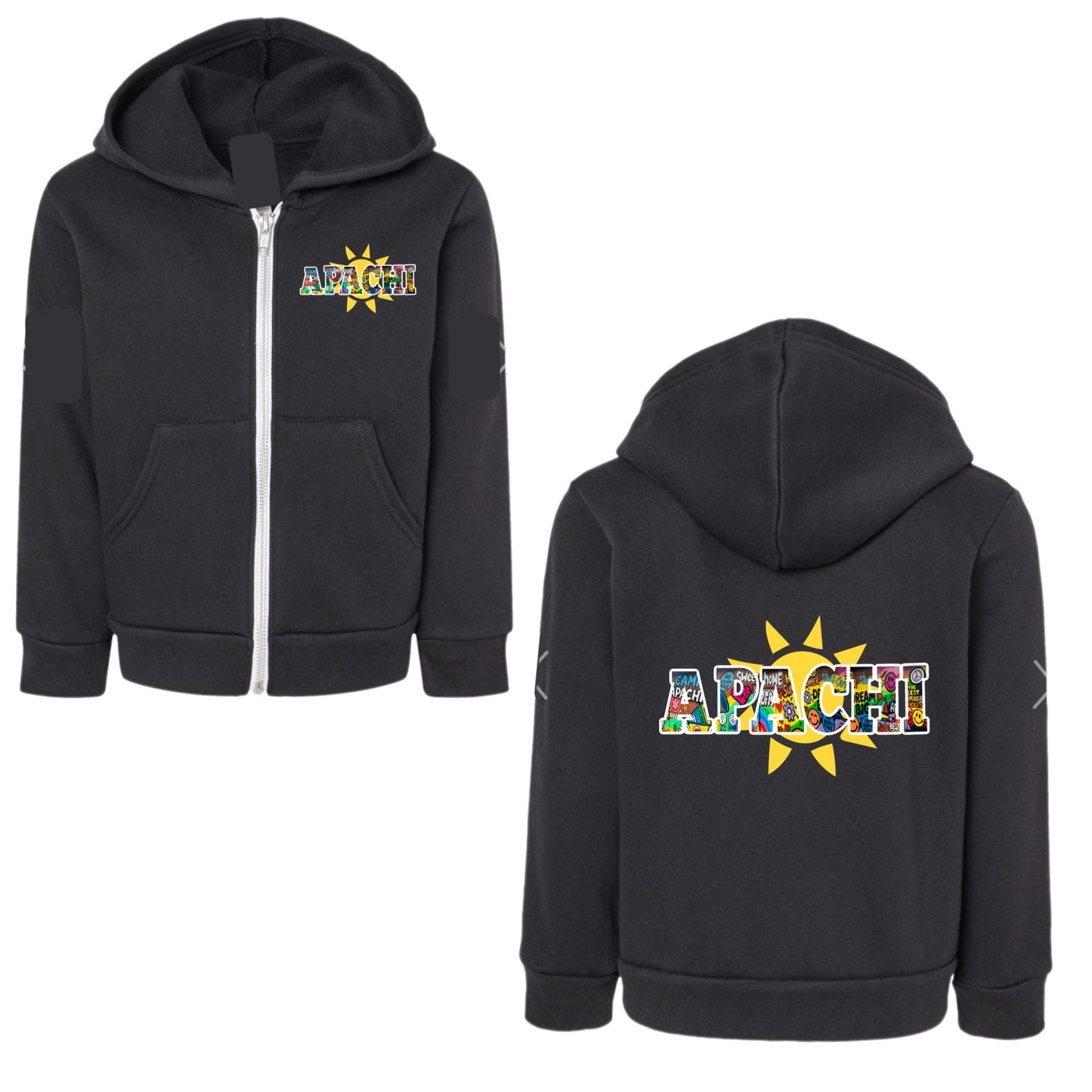 Unisex “Apachi” graffiti mural zip hoodie