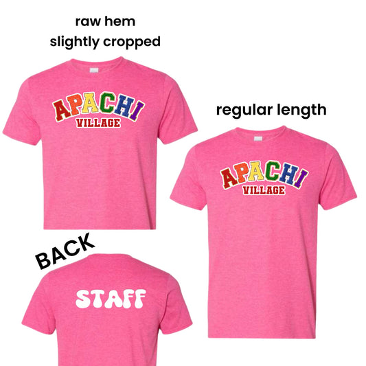 Apachi tye rainbow patch staff tee