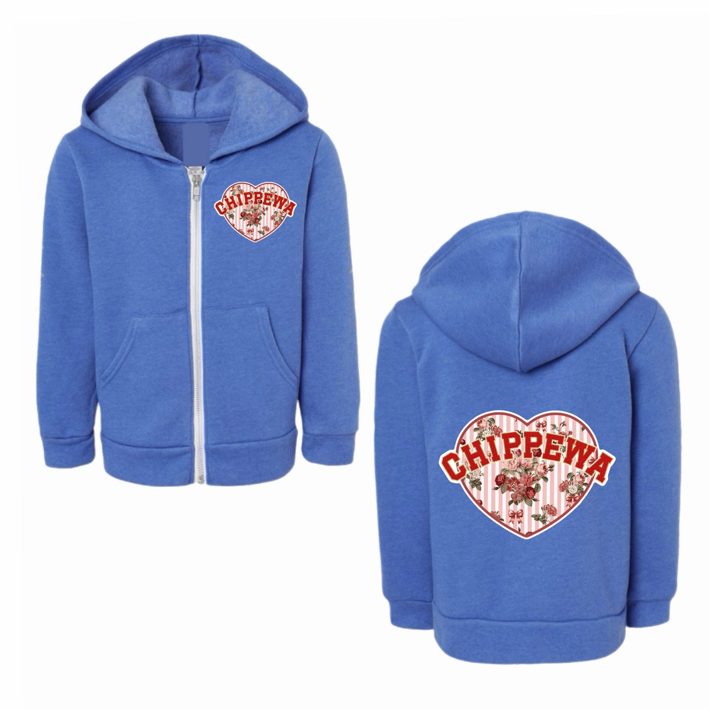 Chippewa floral heart zip up