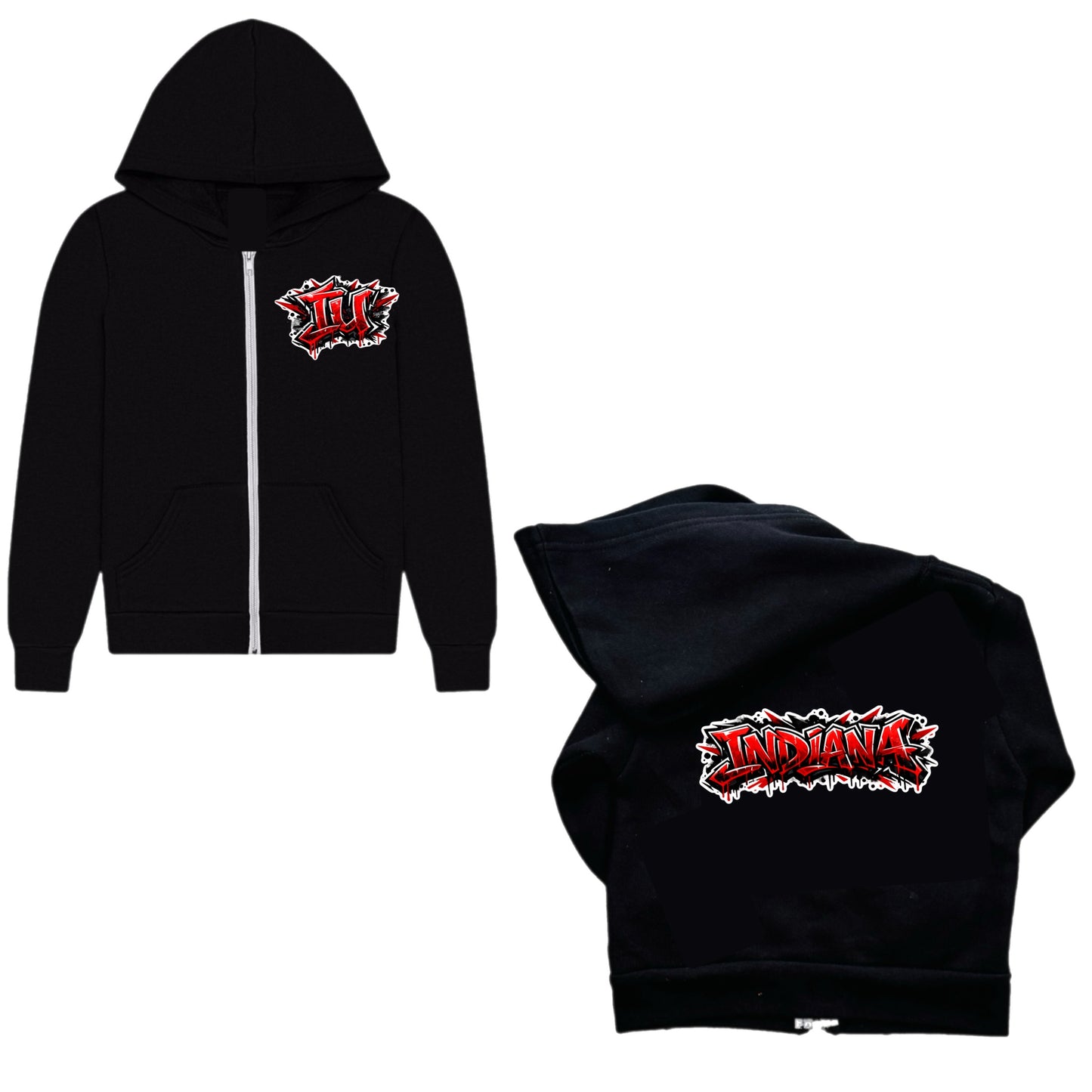 Indiana graffiti zip hoodie