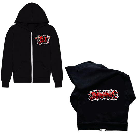 Indiana graffiti zip hoodie