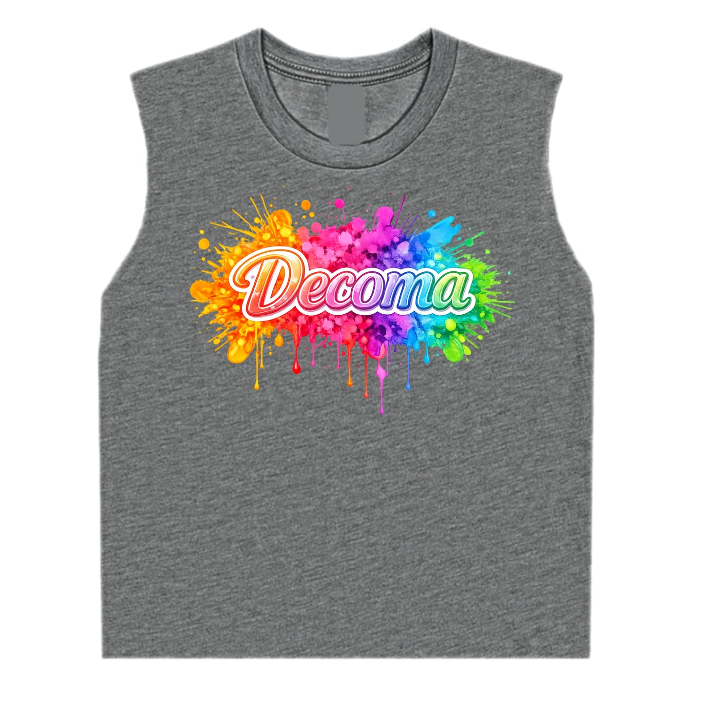 Decoma Girls/women neon splatter tank