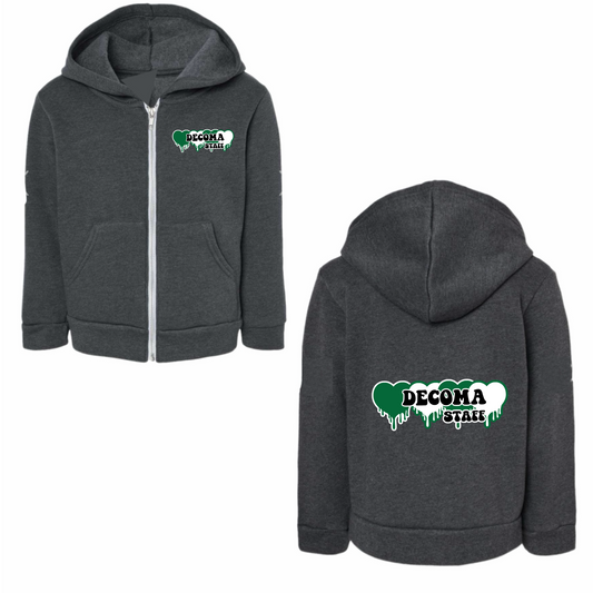 Decoma STAFF girls/adults drippy heart hoodie