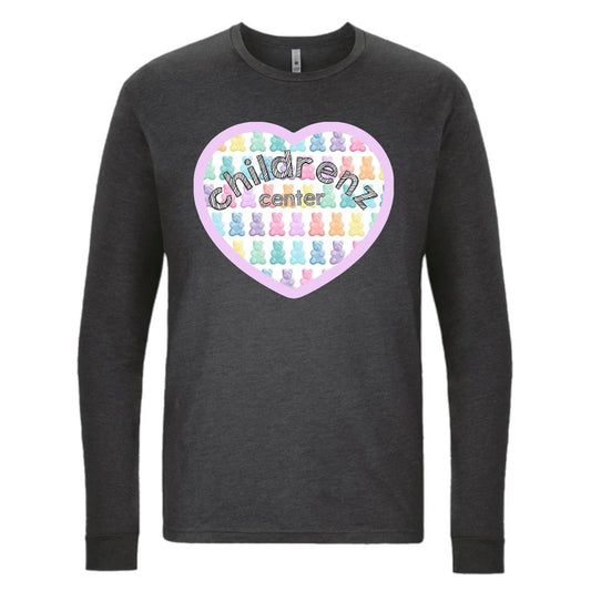 Adult Long sleeve Childrenz Center gummy bear heart tee