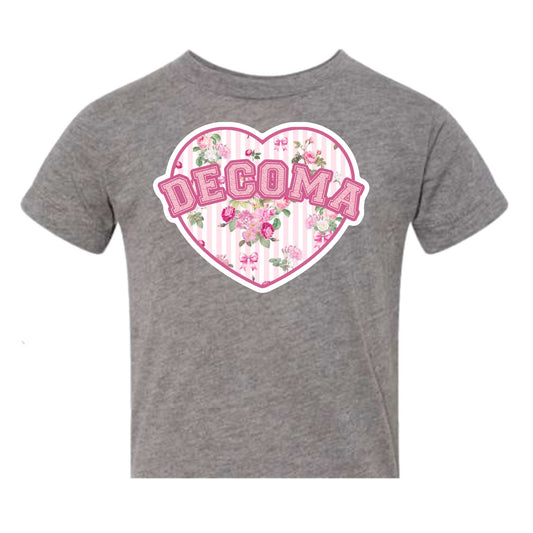 DECOMA Girls/women floral heart tee