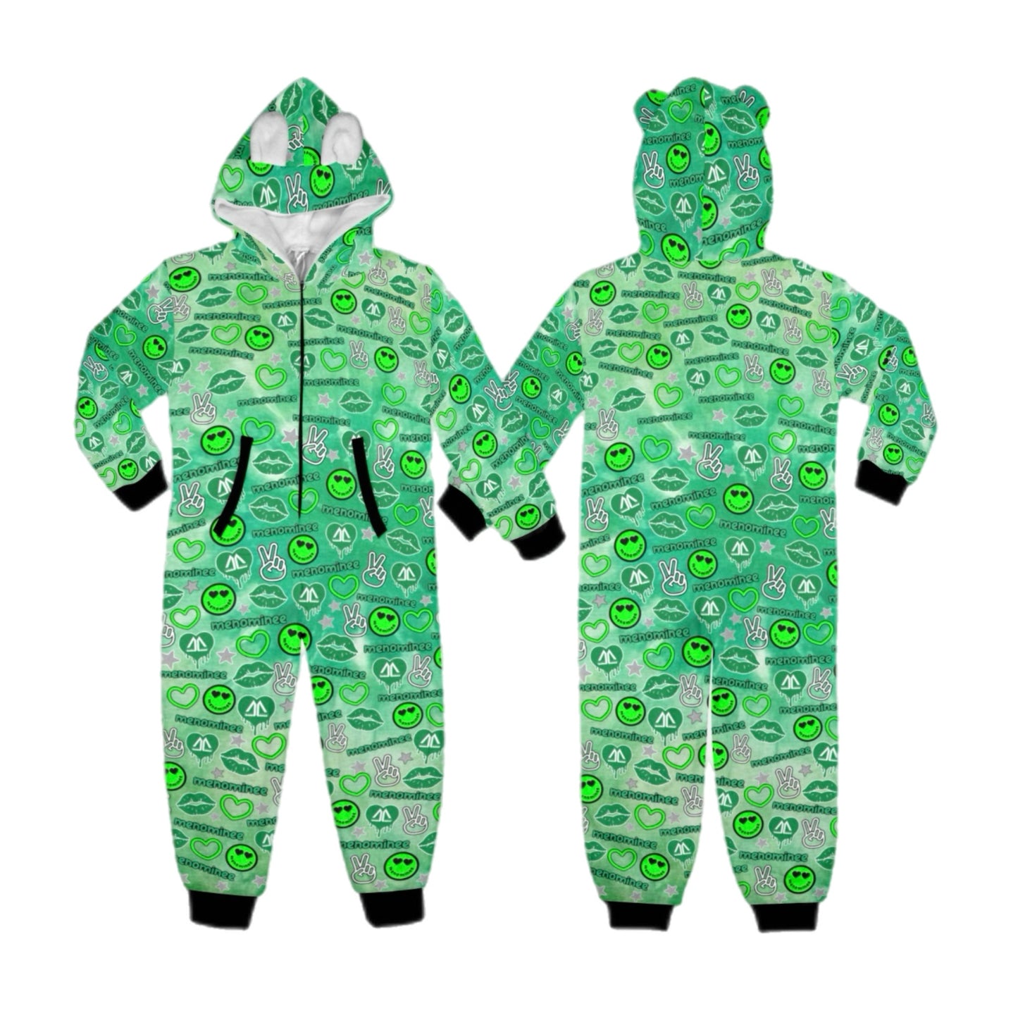 Menominee girls/womens fleece zip one piece