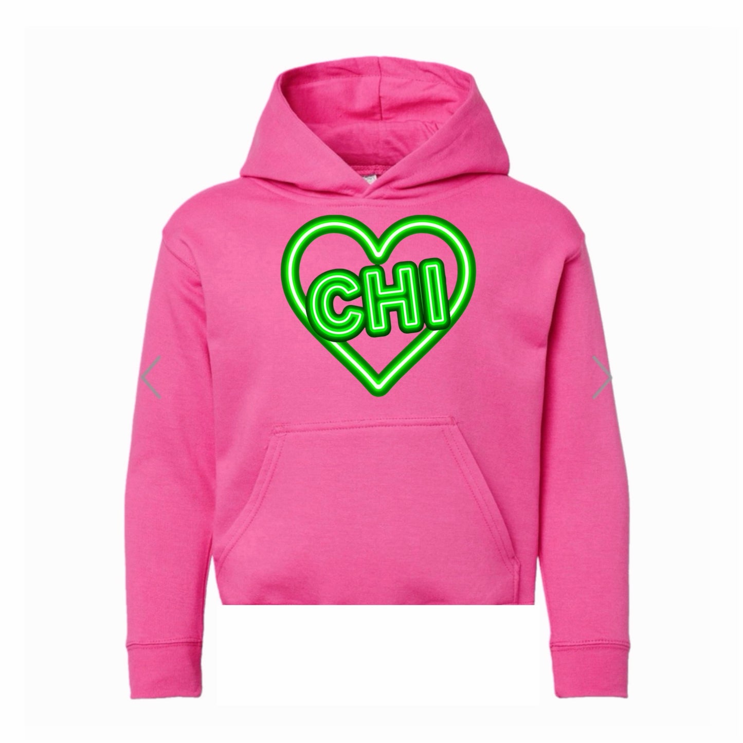 Camp Chi neon sign hoodie