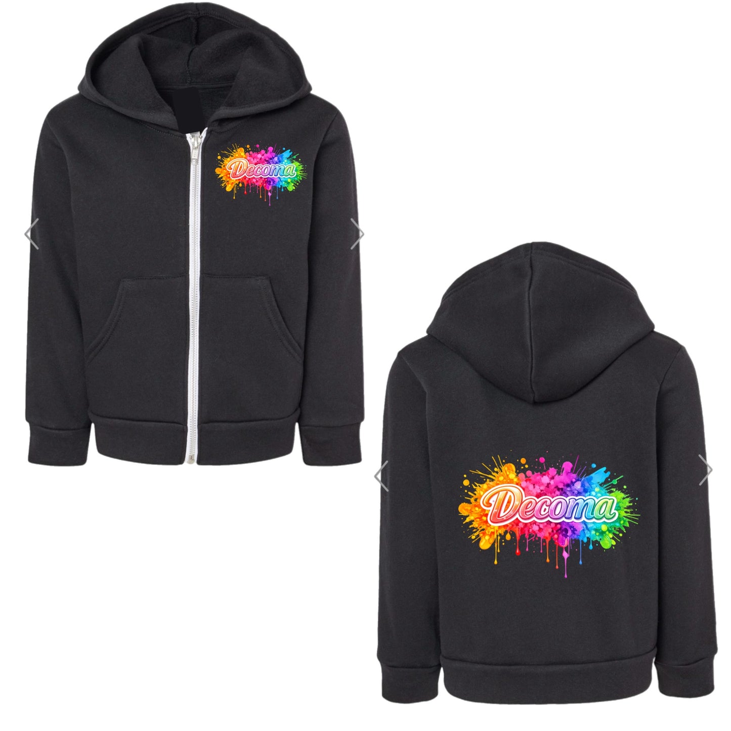 Decoma girls/adults neon splatter hoodie
