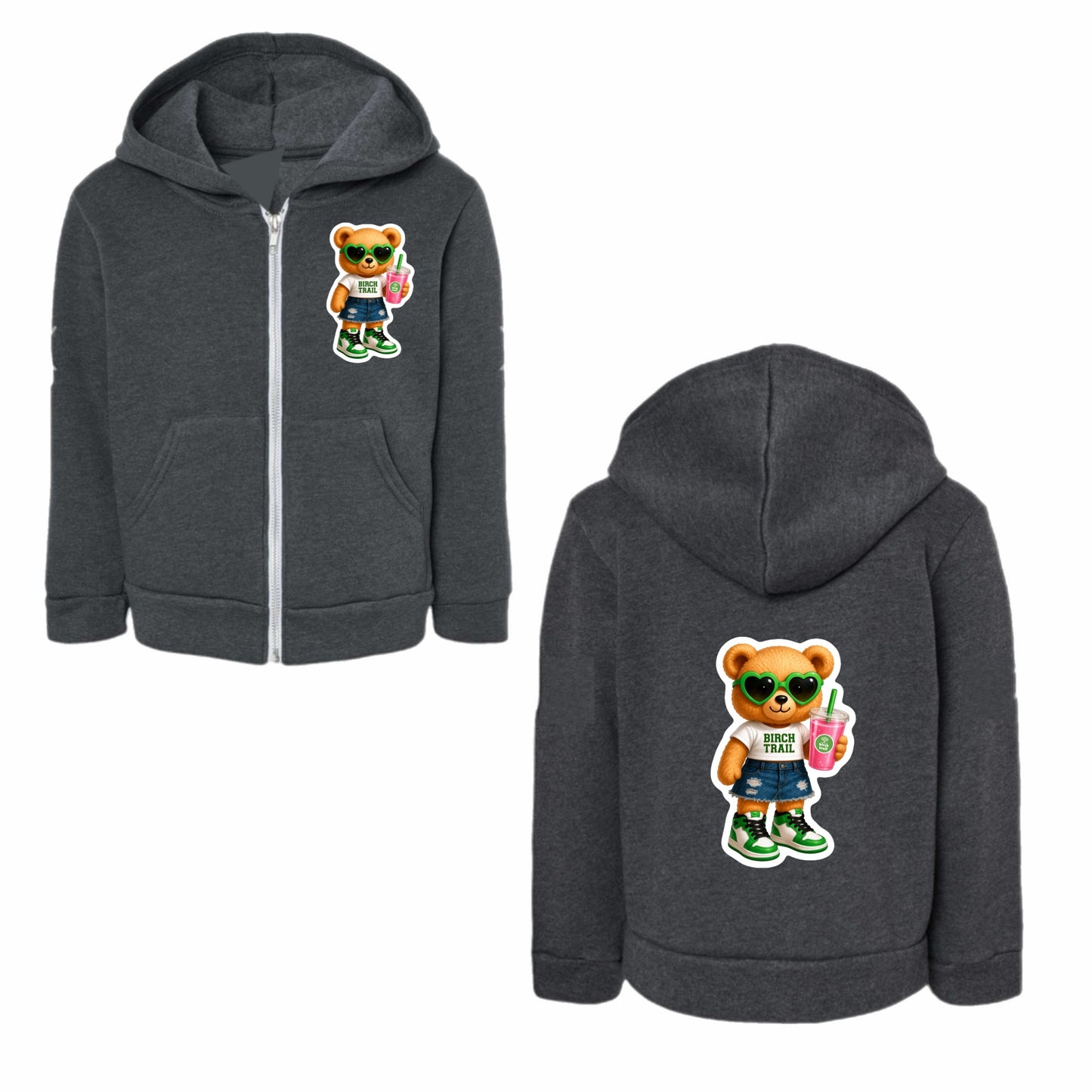 Birch Trail bear zip hoodie