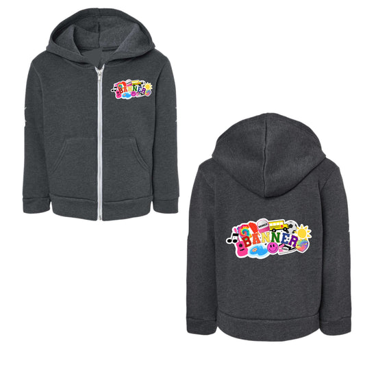 BANNER girls collage zip hoodie