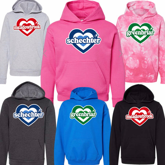 Girls vintage heart hoodie