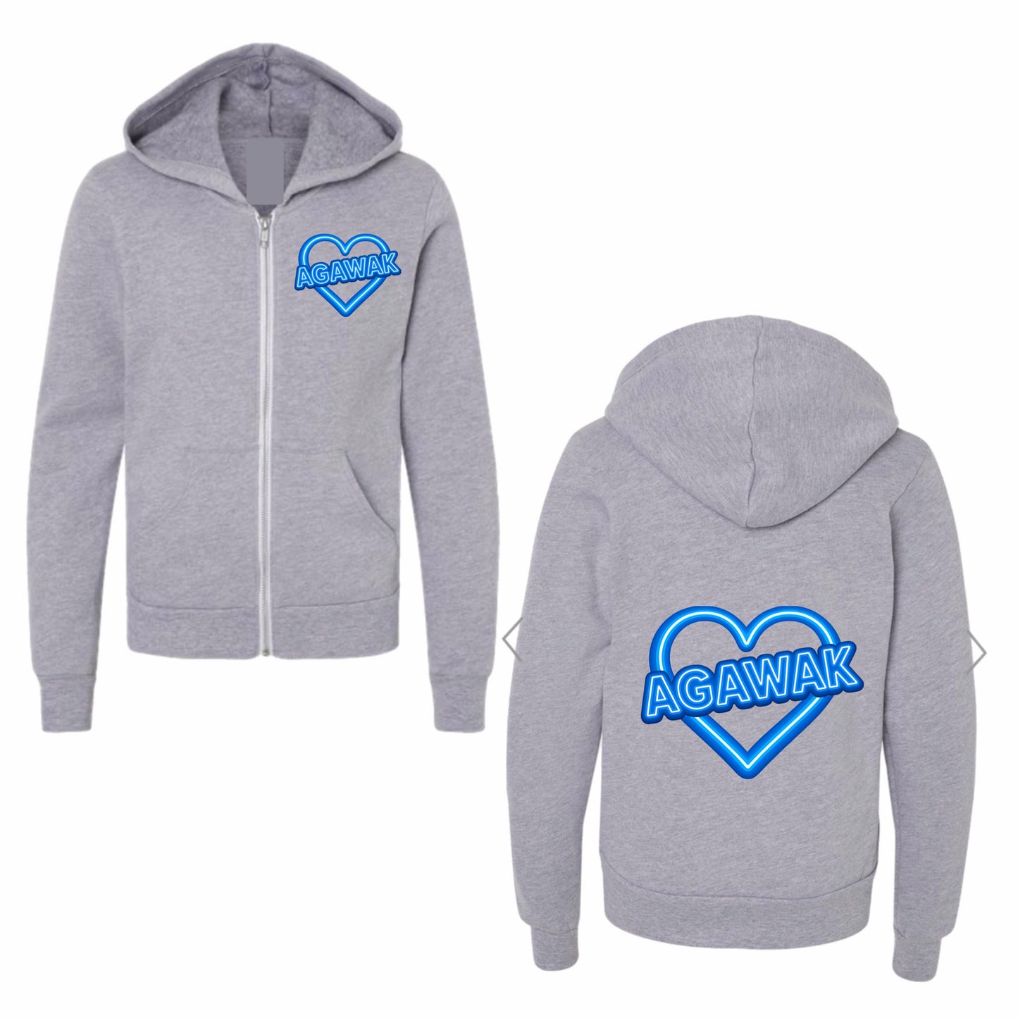 Agawak neon sign zip hoodie