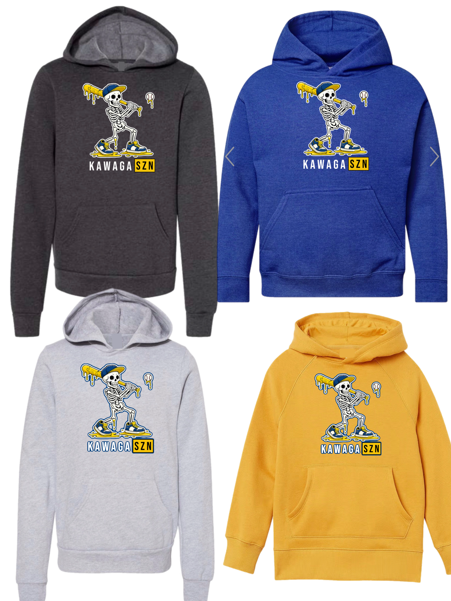 Kawaga skeleton baseball hoodie