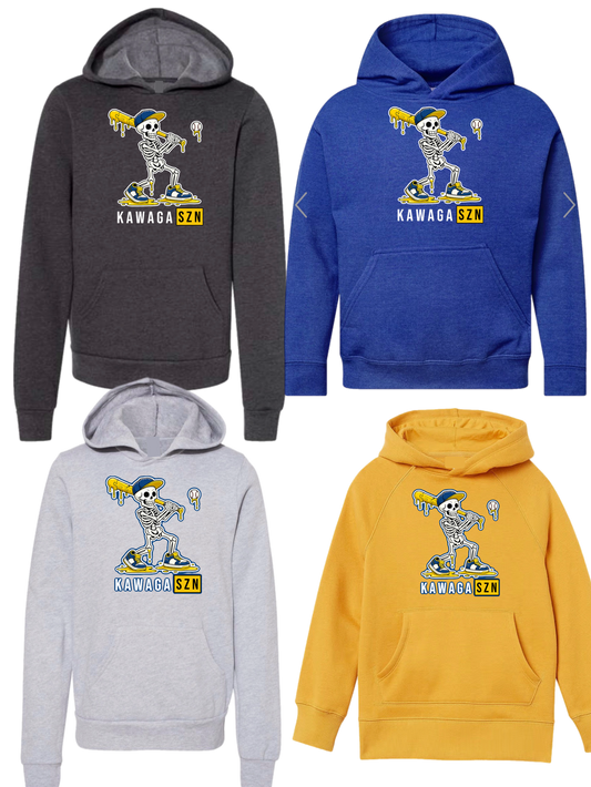 Kawaga skeleton baseball hoodie