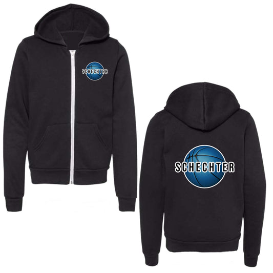 Schechter boys basketball zip hoodie