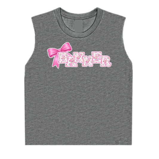 Banner girls bow tank