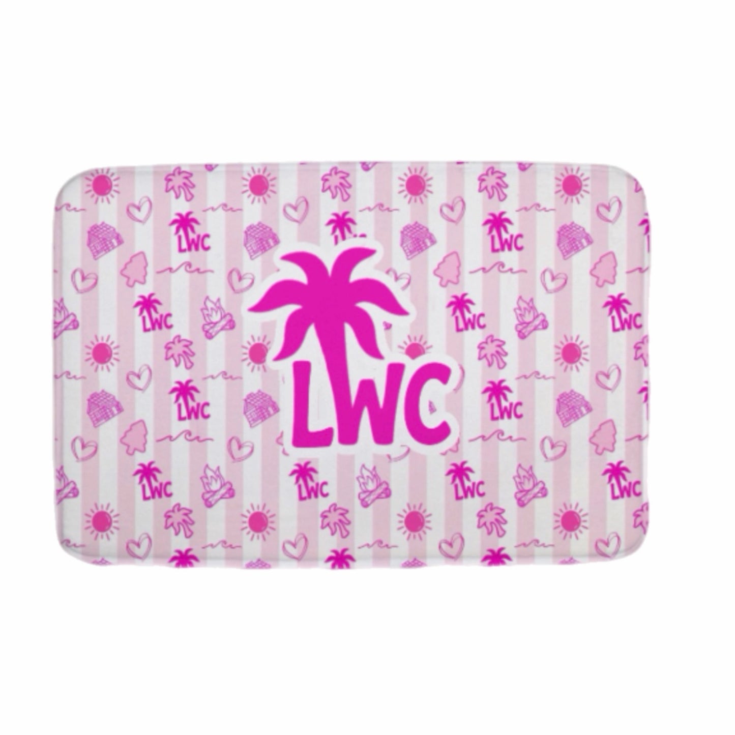 Lake of the Woods pink palm floor mat