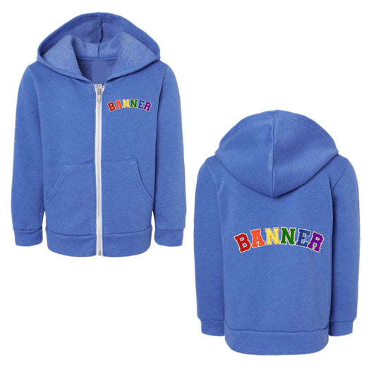 BANNER girls patched zip hoodie