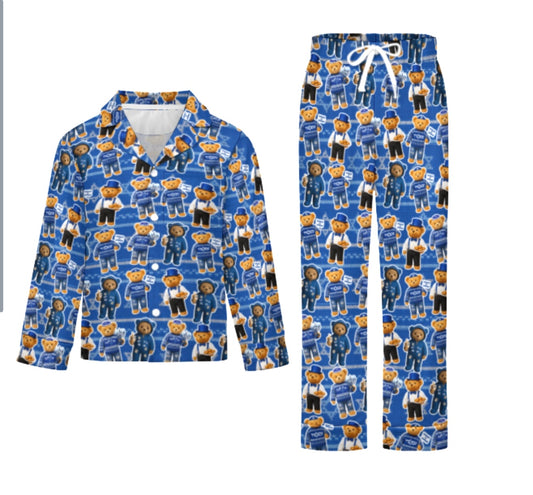 Hanukkah bears boys/mens button pj pants set