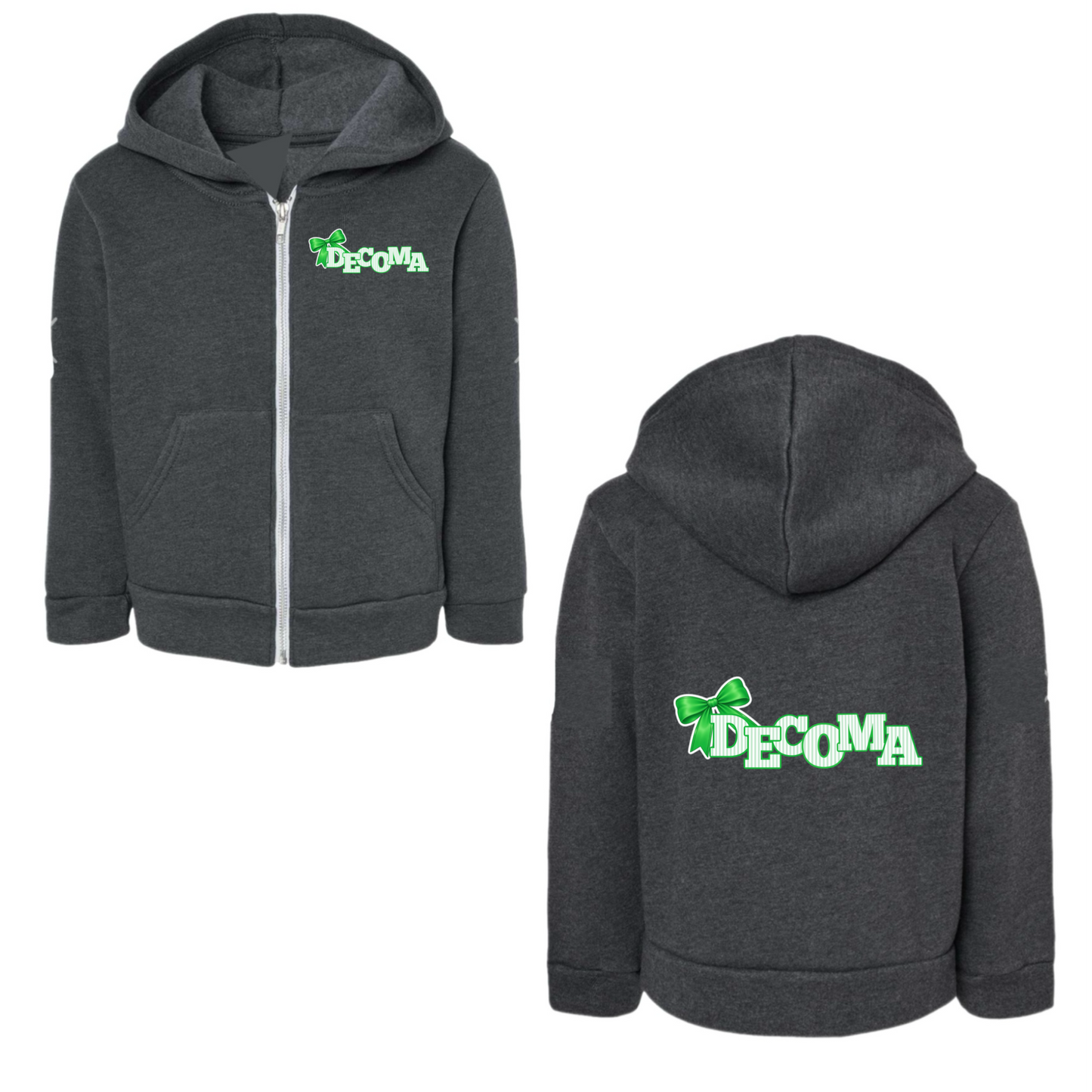 Decoma girls/adults GREEN bow hoodie