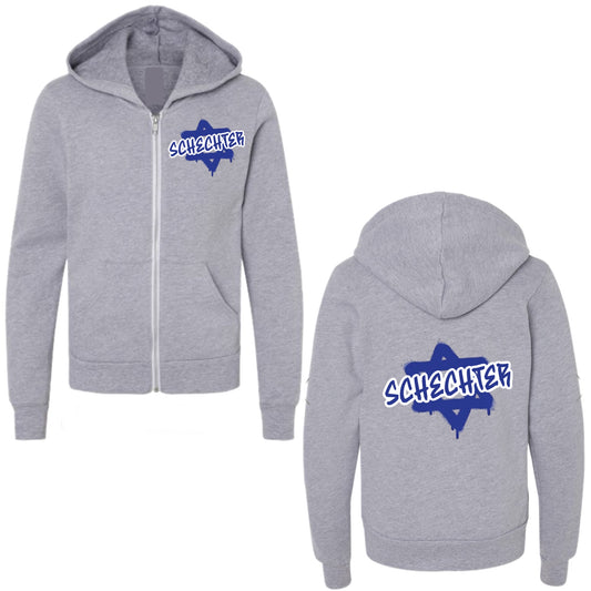 Schechter boys graffiti zip hoodie