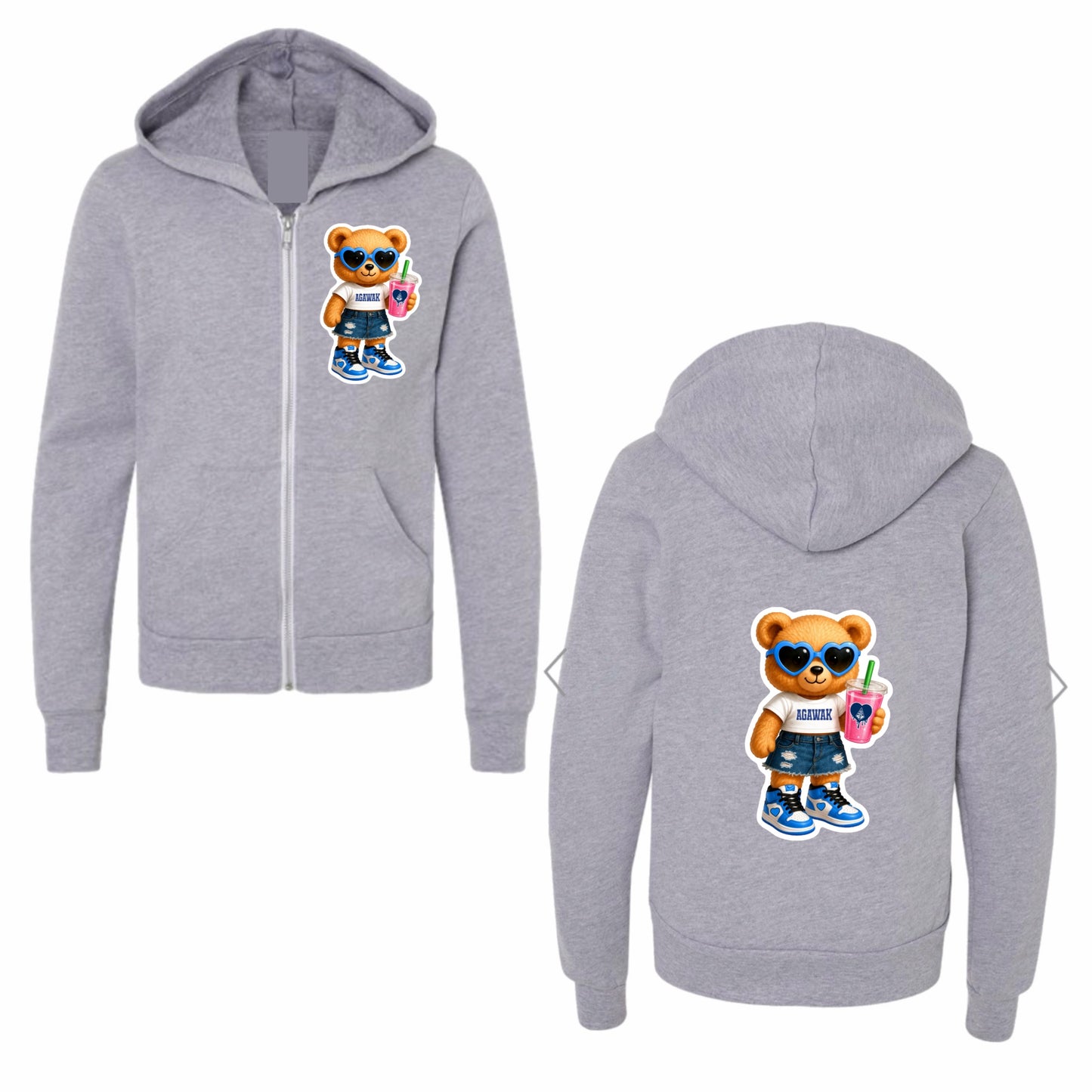 Agawak bear zip hoodie