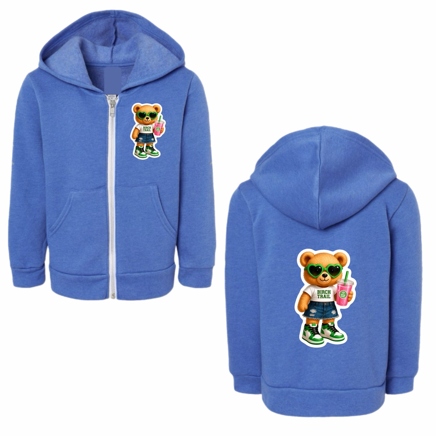 Birch Trail bear zip hoodie