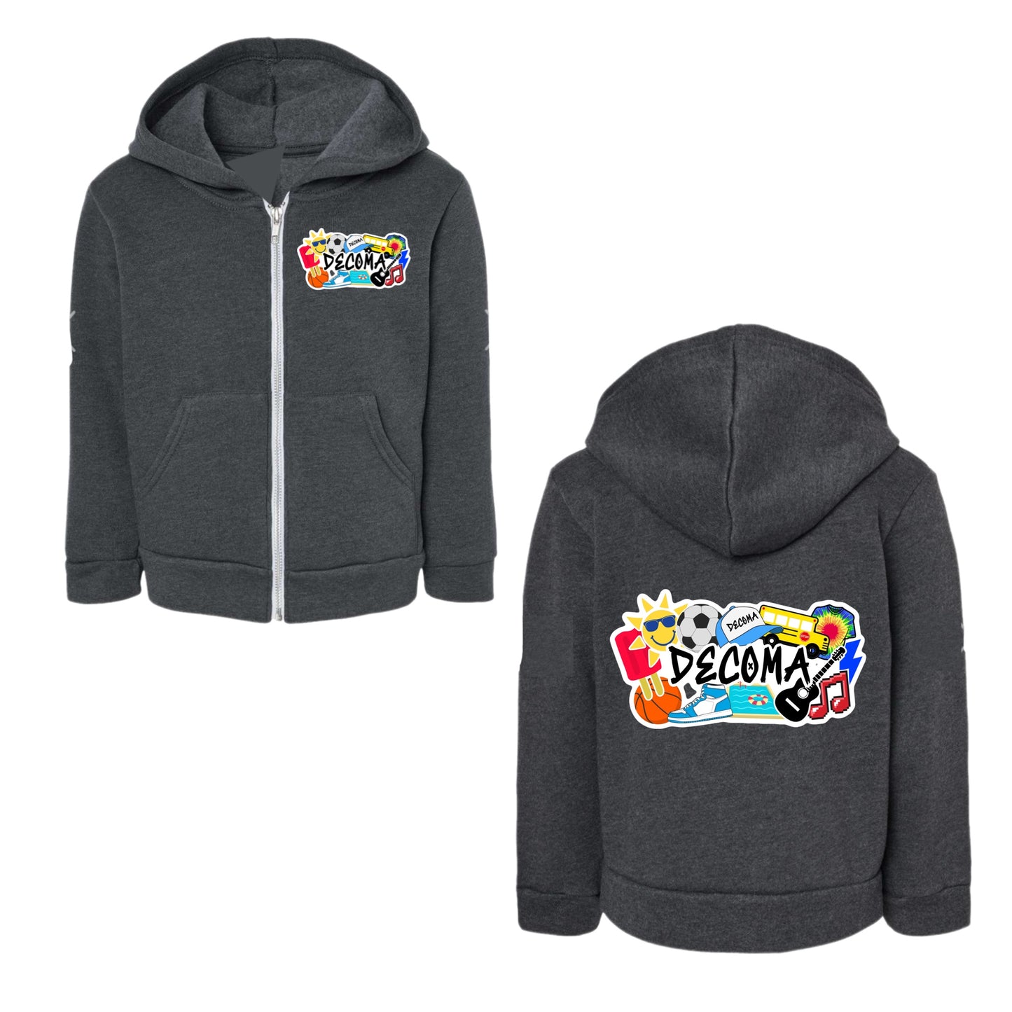 DECOMA boys collage zip hoodie