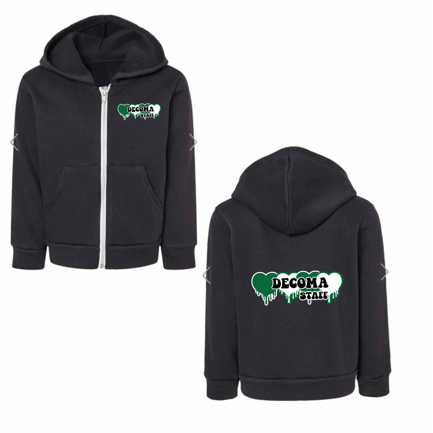 Decoma STAFF girls/adults drippy heart hoodie