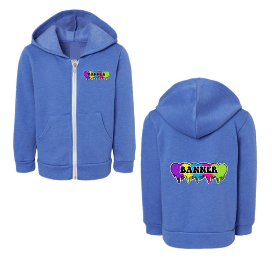 BANNER girls neon hearts zip hoodie
