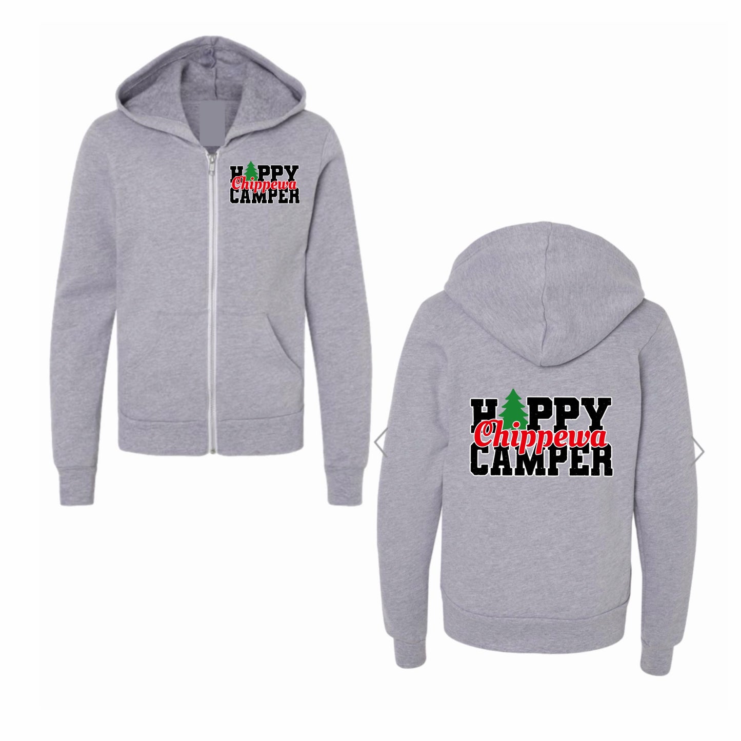 Chippewa happy camper zip up hoodie