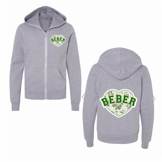 Beber floral heart zip hoodie