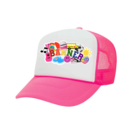 BANNER giris collage trucker hat