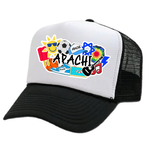 APACHI boys collage trucker hat
