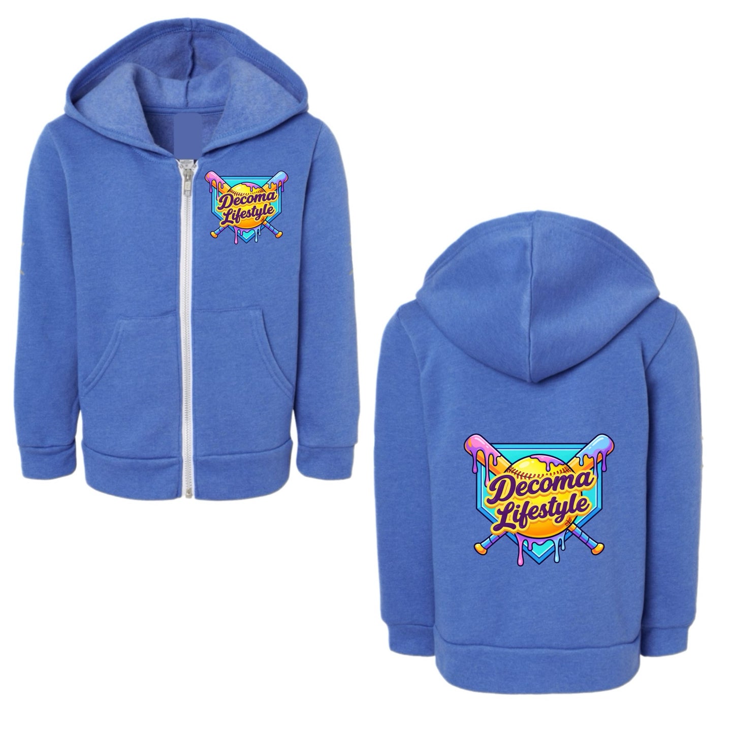 DECOMA neon baseball lifestyle zip hoodie
