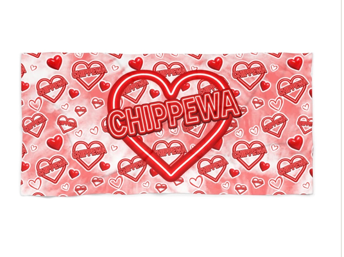 Chippewa neon sign beach towel