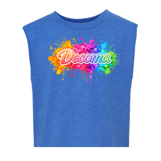 Decoma Girls/women neon splatter tank