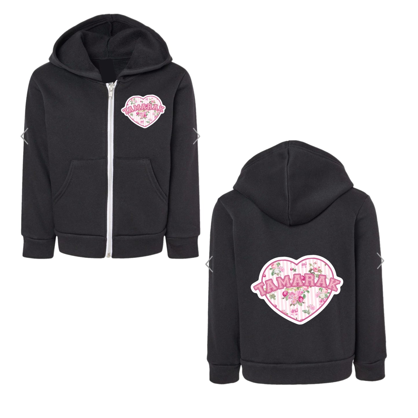 TAMARAK girls floral heart zip hoodie